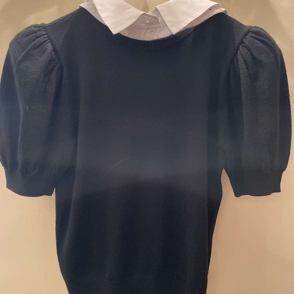 alice and olivia small black sweater with removable collar